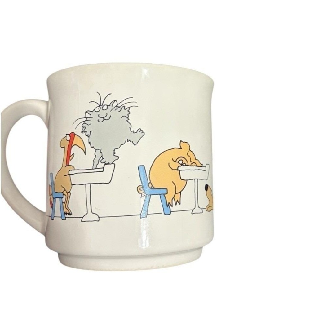 Recycled Paper Products Mug Sandra Boynton Teaching Joy Vintage White 80s 12oz